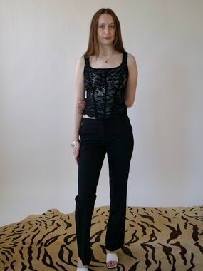 Lace overlay corset style top